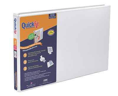 File Organizer Stride QuickFit Landscape Spreadsheet Round Ring View Binder, 3 Rings, 1.5" Capacity, 11 X 8.5, White -STW97120 Binders 3 Ring